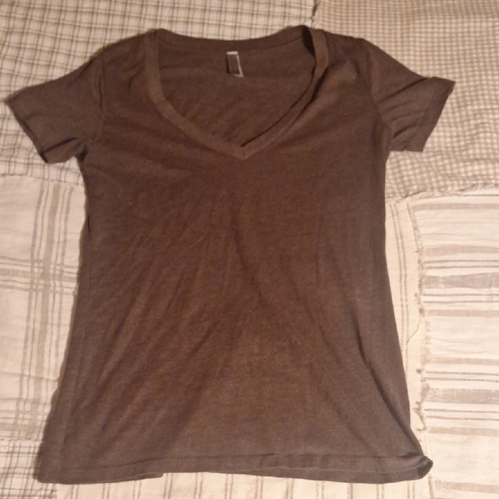 Brown V-Neck Women's Top